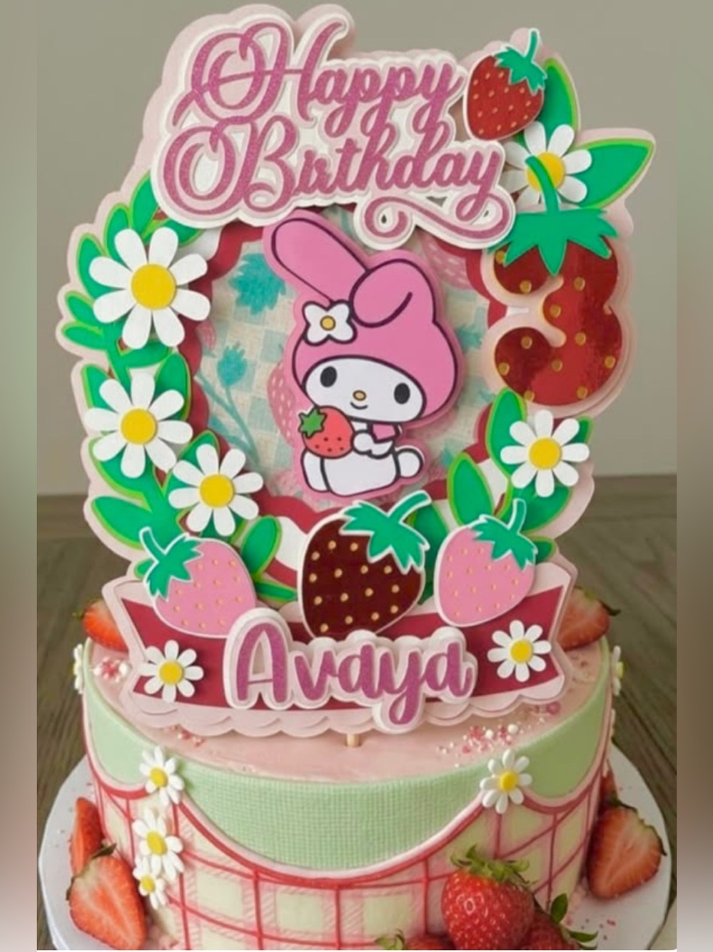My Melody Birthday Cake Topper - Personalize